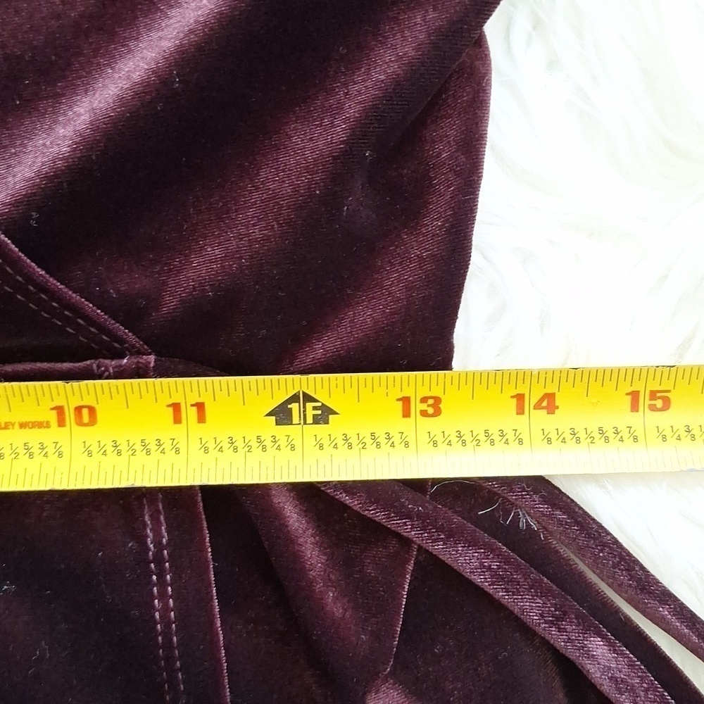 One Clothing Los Angeles Plum Velvet Wrap Dress - Picture 14 of 16